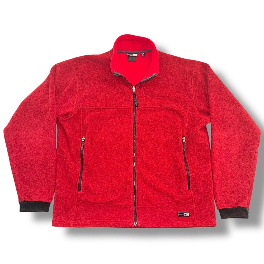 REI Polartec Fleece Jacket Full Zip Mens XL Red Outdoor Adventure